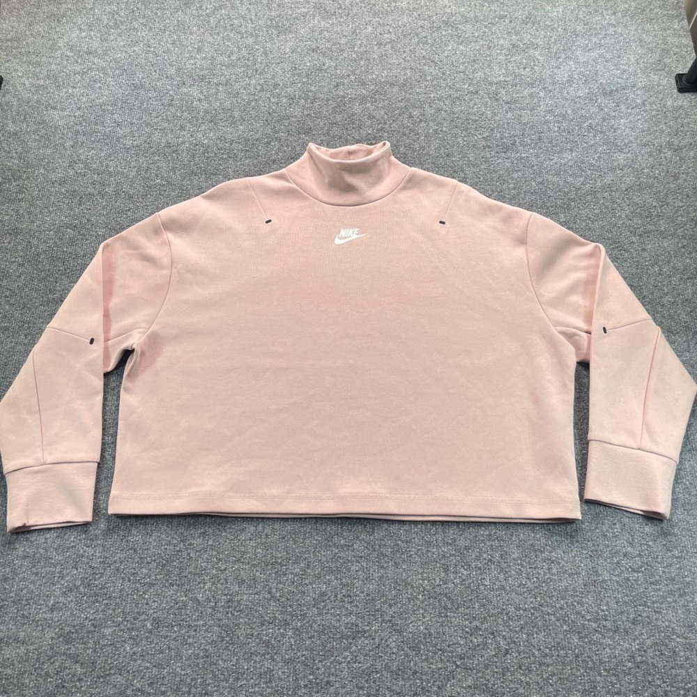 Nike Sweatshirt Women S Pink Tech Pack Mock Neck